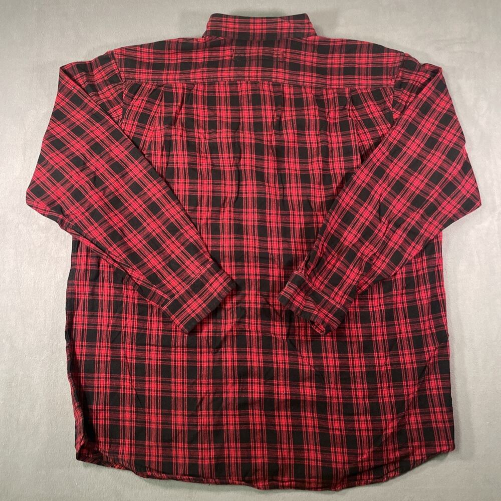 Duluth Trading Co Flannel Shirt Men's XL Tall XLT Black Red Plaid Heavyweight - Picture 8 of 8